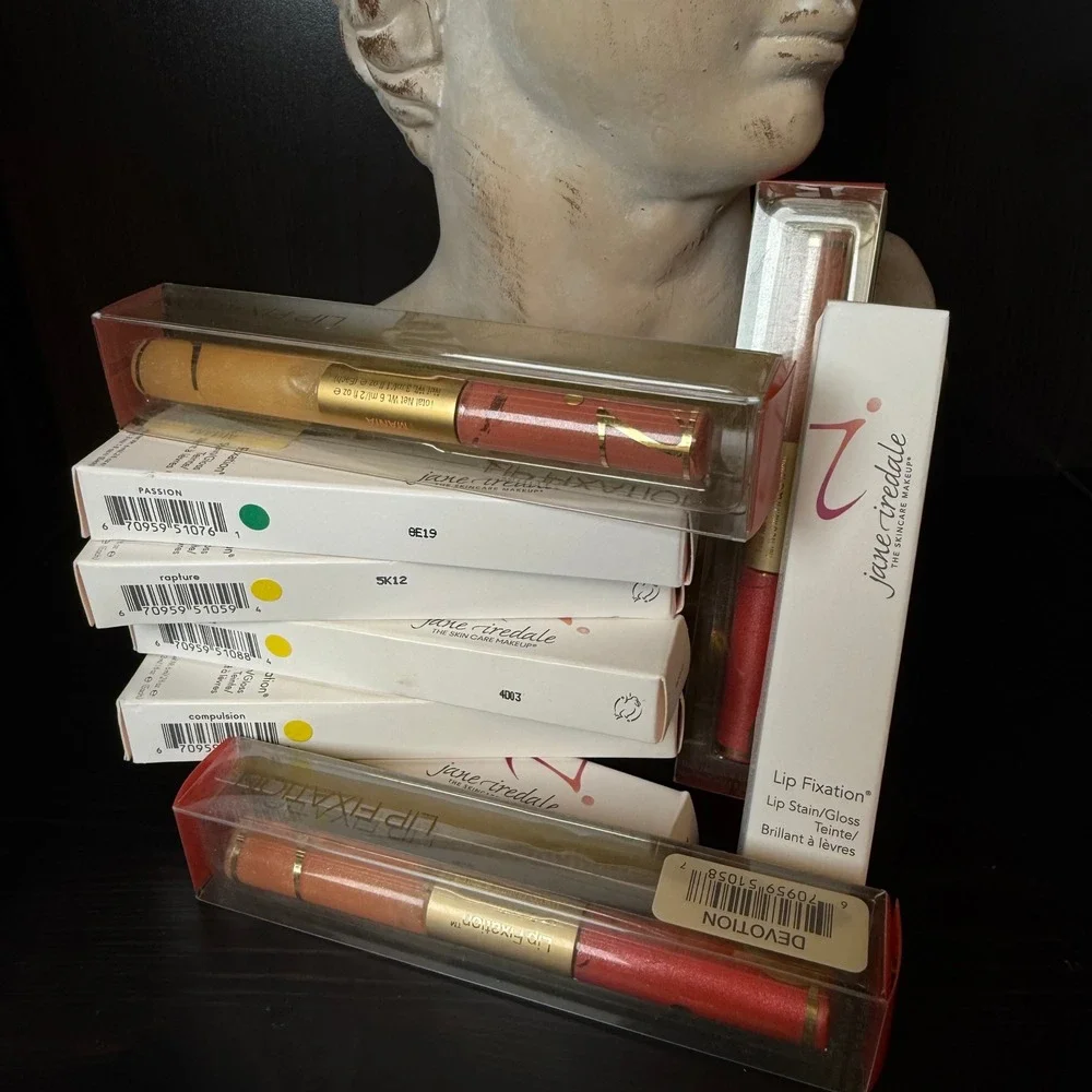 Jane Iredale Lip Fixation Lip Stain and Gloss Duo Desire New in‎ Box 0.2 fl oz